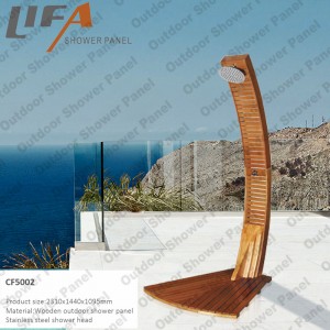 CF5002 kültéri zuhanypanel, Fa kültéri zuhanypanel, Kerti zuhanypanel, szabadon álló kültéri zuhanypanel