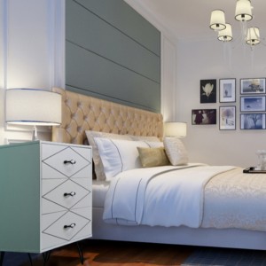 Luxus gyár testreszabható MDF fa éjjeliszekrény otthoni használat éjjeliszekrény