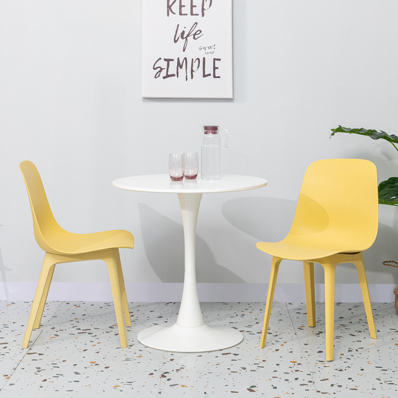 Gyárinagykereskedelem Modern műanyag színű szék karnélküli rögzített háttámla kültéri egyszerű társalgó műanyag étkezőszék