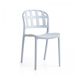 Modern műanyag színű szék karnélküli rögzített háttámla kültéri egyszerű társalgó műanyag étkezőszék