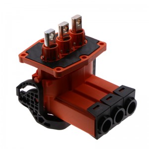 Új energia járműveknagy áramú csatlakozó 200a 3 tűs könyök dugó fogantyú csatlakozó