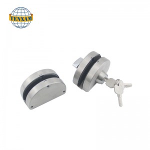 Kereskedelmi keretnélküli üveg az üvegig, dupla lengő csúszásgombokkal rozsdamentes acél biztonsági fő üvegajtó zár