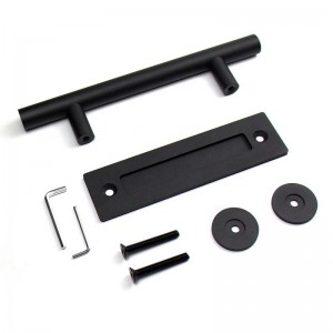 BH001 fekete kerek pajta ajtó húzó fogantyú tolóajtó fogantyú, pajta fa ajtófogantyú