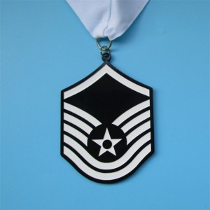 Fekete -fehér puha zománc pajzs érmek Finisher Metal Medal