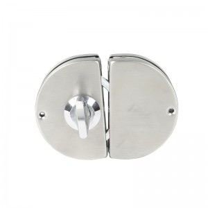 GDL001 201 Rozsdamentes acél Kereskedelmi Tartós Fém króm Üvegajtó Lopásgátló biztonsági zár, dupla lengő csuklós keretnélküli toló toló kapu zár