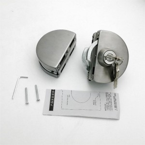 GDL001 201 Rozsdamentes acél Kereskedelmi Tartós Fém króm Üvegajtó Lopásgátló biztonsági zár, dupla lengő csuklós keretnélküli toló toló kapu zár