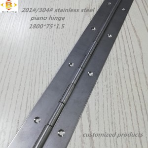 Testreszabott hosszú csuklópánt 201#304#vastagság 1,5 mm rozsdamentes acél zongora csuklópántos szekrény zongora csuklópánt