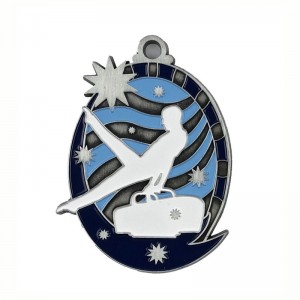 Gag 18K aranyozottnégyzet alakú téglalap medál medál ritmikus gimnáz