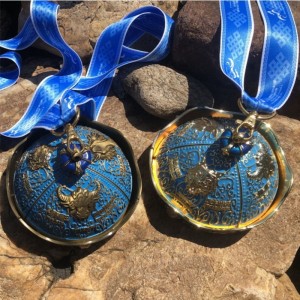 Színes zománc szublimációnyomtatás üres cink ötvözet kerek forgó súlyemelő sportérme