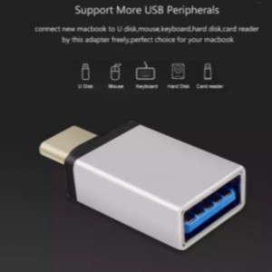 Nikkelezett USB típusú A típusú farok aljzat 3-in-1 PC DIY adapter.