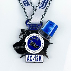 Testreszabott sportérmek versenyérmes akril -érmeknyertes érmék Pumpkin Fut Medals szublimált szalaggal