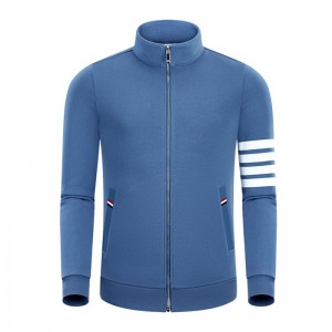 Tavaszi és őszi újnégy bár pamut divat alkalmi kisállvány gallér férfiak és anők cipzár hosszú ujjú kardigán kabátja