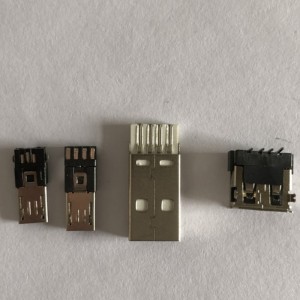 ICKEL-bevonatú USB típusú farok aljzat 3-in-1 PC DIY adapter