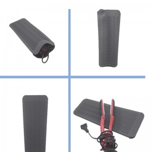 Rezisztens szilikon szőnyeg tasak, hordozható hőálló fedő tasak utazási haj hullámosnem csúszás szőnyege a vasalóhoz, a haj egyenesítője, a göndör pálca tárolásához