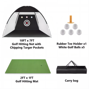 Kültéri edzés golf ütő hálók gyakorolja a vezetést szőnyeggel