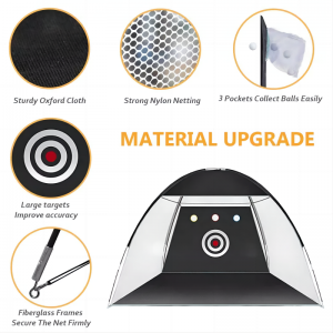 Kültéri edzés golf ütő hálók gyakorolja a vezetést szőnyeggel