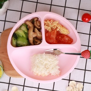 Szilikon baba szívópoharak, kisgyermek önellátó szívószívó csészék, szilikon baba etető tányér osztott szilikon ételek elválasztott csecsemőkhöz, BPA-mentes, mikrohullámú sütő, mosogatógép és sütő biztonságos-...