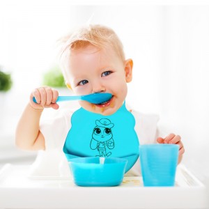 Baby bibs, silicone children\\\\\\\\\\\\\\\\\\\\\\\\\\\\\'s drool bibs easy to clean children feeding snacks fallen collection bag, soft silicone adjustable