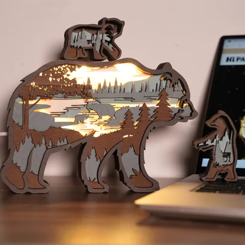 3D fa jegesmedve állati díszek