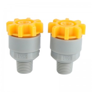 PP műanyag Gyorskibocsátás és lebontja a permetező fúvóka ipari vee fúvóka teljes kúpos&lapos ventilátor mintázat