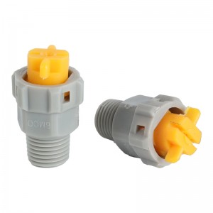 PP műanyag Gyorskibocsátás és lebontja a permetező fúvóka ipari vee fúvóka teljes kúpos&lapos ventilátor mintázat