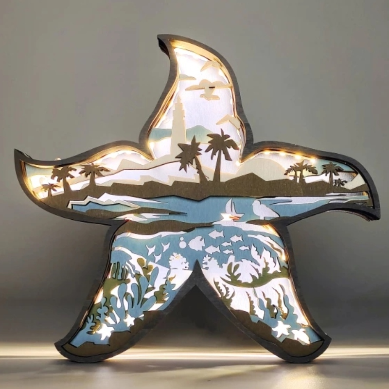 3D -s fa tengeri csillag díszek