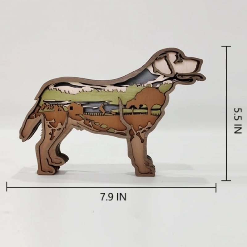 3D Labrador Animal Wooden kézműves dekoráció