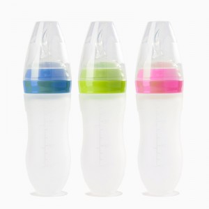 Kiegészítő kanál szilikon squeeze kanál gyermekek kiegészítő étel palackja