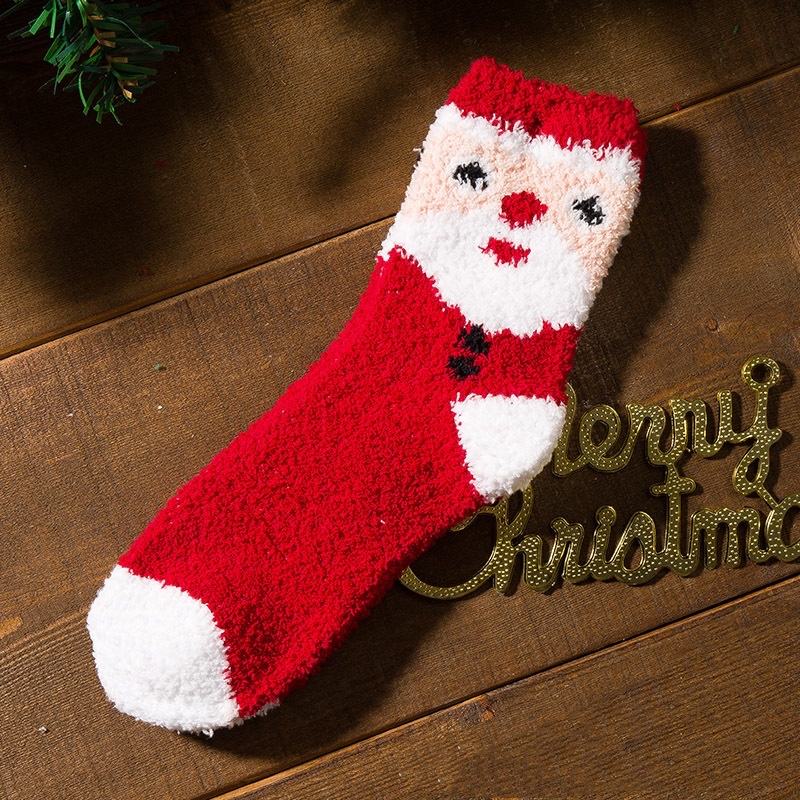 Új csúszásgátló beltéri, hangulatos, lágy egyedi meleg bolyhos, fuzzy karácsonyi zokni