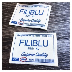 Egyéni ruházati címke, kézzel készített textil szövetjel