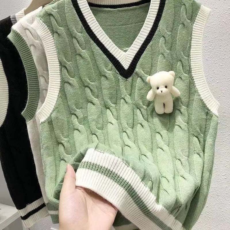 Kötött mellénynők tavaszi és őszi pulóvere