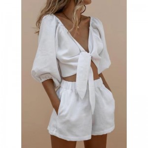 Női csipke fel felső és rövidnadrág készlet