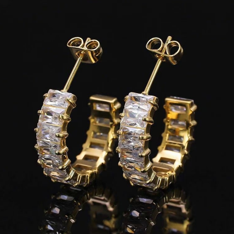 316l rozsdamentes acél legújabb por öntött fülbevalók gyűrű