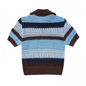 Nők tavaszinyári divat jacquard háló kötött pulóver