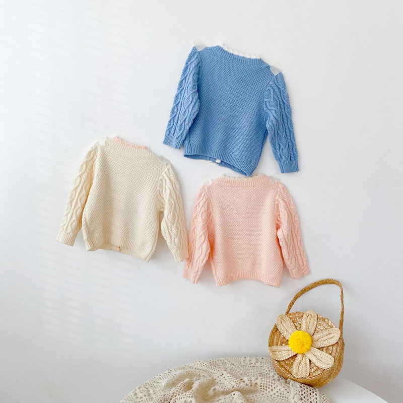 Gyerekek baba pulóver gallér kötött kardigán dzseki baba pulóver kabát lányok kardigán őszi téli pulóverek