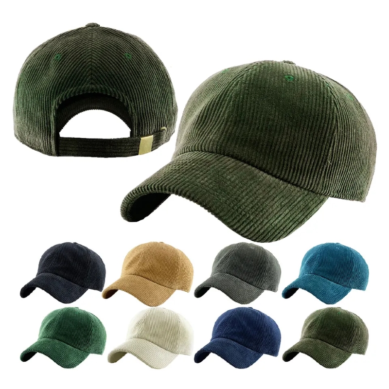 Corduroy baseball sapka 6 panel blank apa sapka sport téli kalap egyedi hímzés logó