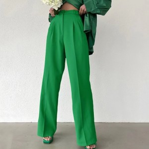 Európa és az Egyesült Államoknyári laza vékony temperamentum széles lábúnadrágja sokoldalú alkalminadrág