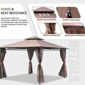 10 \\\\ \'x 13 \\\\\' Gazebo Block Sun Shade Canopy, vízálló sátor függönyökkel hordozható parti előtetők