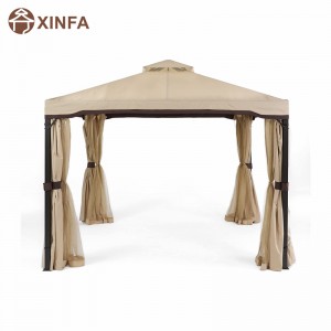 10 \\\\ \'x 10 \\\\\' Gazebo Block Sun Shade Canopy, vízálló sátor, kültéri pavilon függönyökkel