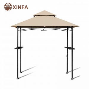 8 \'x 5 \\\\\' 2-Tier Canopy Top Grill Gazebo kültéri teraszos barbecue pavilon menedék erős acélkerettel