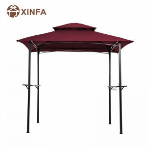 8 \'X 5\' \'Canopy Top Grill Gazebo kültéri teraszos barbecue pavilon menhely, erős acélkerettel, piros
