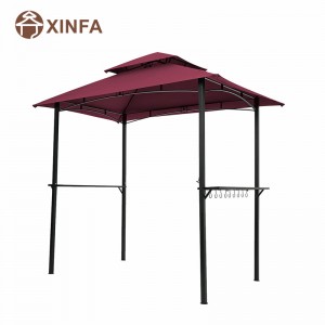 8 \'X 5\' \'Canopy Top Grill Gazebo kültéri teraszos barbecue pavilon menhely, erős acélkerettel, piros