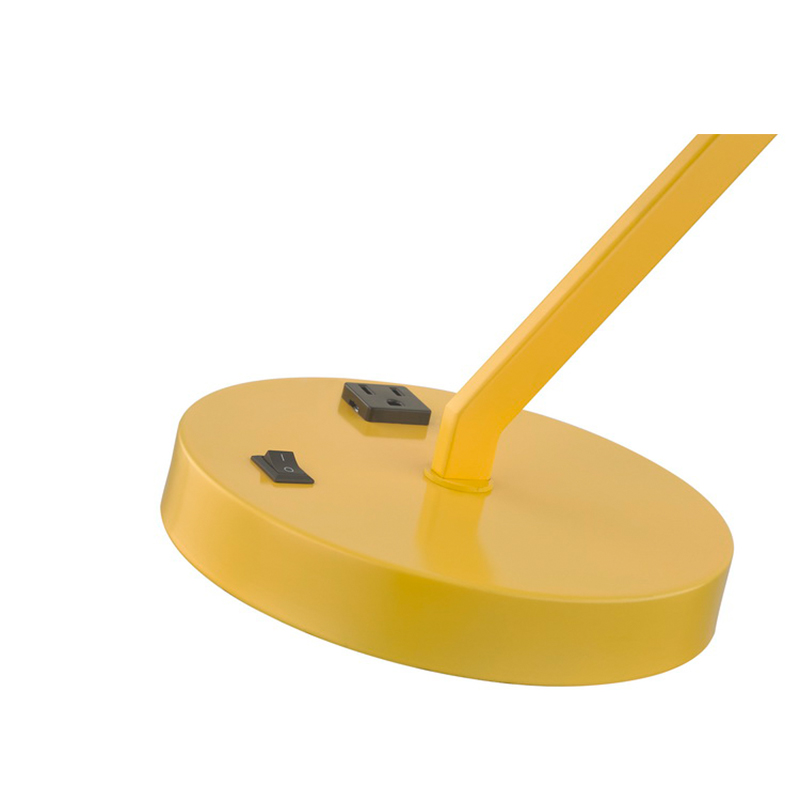 Üzleti lámpa rögzített fémkarral és fejjel integrált aljzattal és/OFF Rocker kapcsolóval az alapon a vendégszoba számára