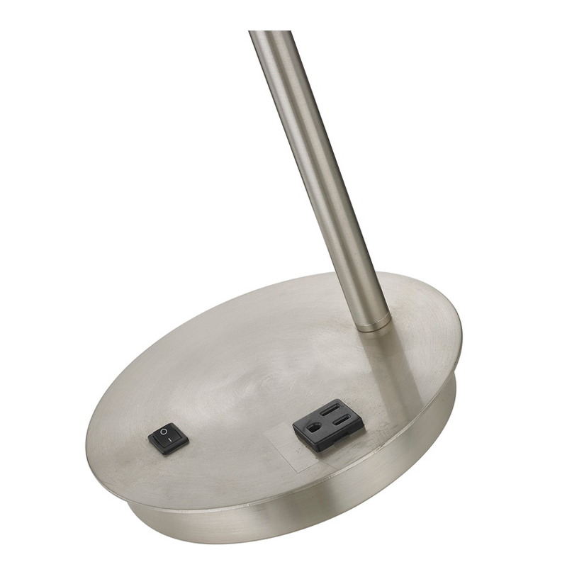 Corbel asztali lámpa szálcsiszoltnikkel kivitelben, egy/off rocker kapcsolóval és egy kényelmes aljzat a vendégszobában