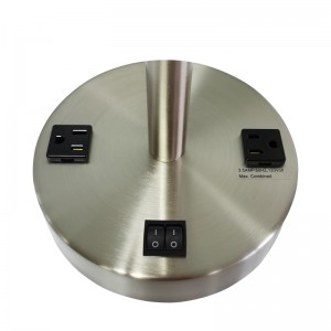 Egyszerű stílusú, szálcsiszoltnikkel befejezés éjjeliszekrény asztali lámpa ikerrel anoff rocker kapcsolón és két kényelmes üzlet a vendégszobában