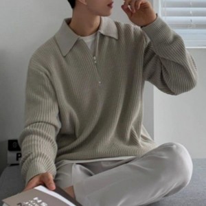 Pollover jumper férfiak őszi és téli megvastagodott fél teknős zip pulóver