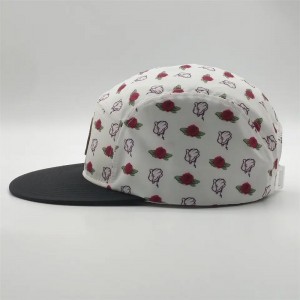 Nagykereskedelem 5 panel egyedi bőr javító logó snapback kalapok, poliészter gyerekek Snapback sapka, az egésznyomtatott tábor kalapok