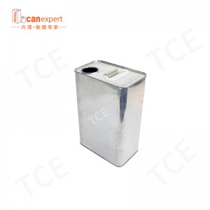 Négyzet alakú téglalap alakú üres olaj vegyi fém ón, műanyag fedéllel, festékhez vagy olajcsomagoláshoz