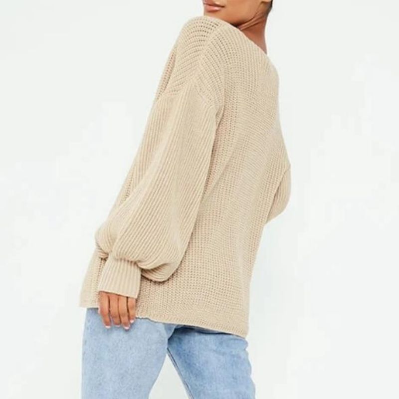 Kötött kardigán hosszú léggömb ujjú ésnyitott fronttal