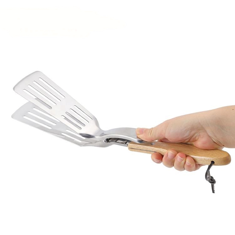 Egyszer használatos 2-ben 1 BBQ grillezés spatula&fogók szabadban grillezéshez, többcél
